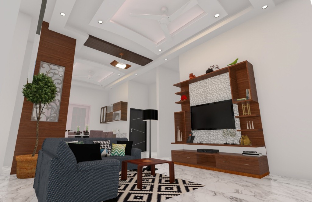 TV unit and premium living wall design